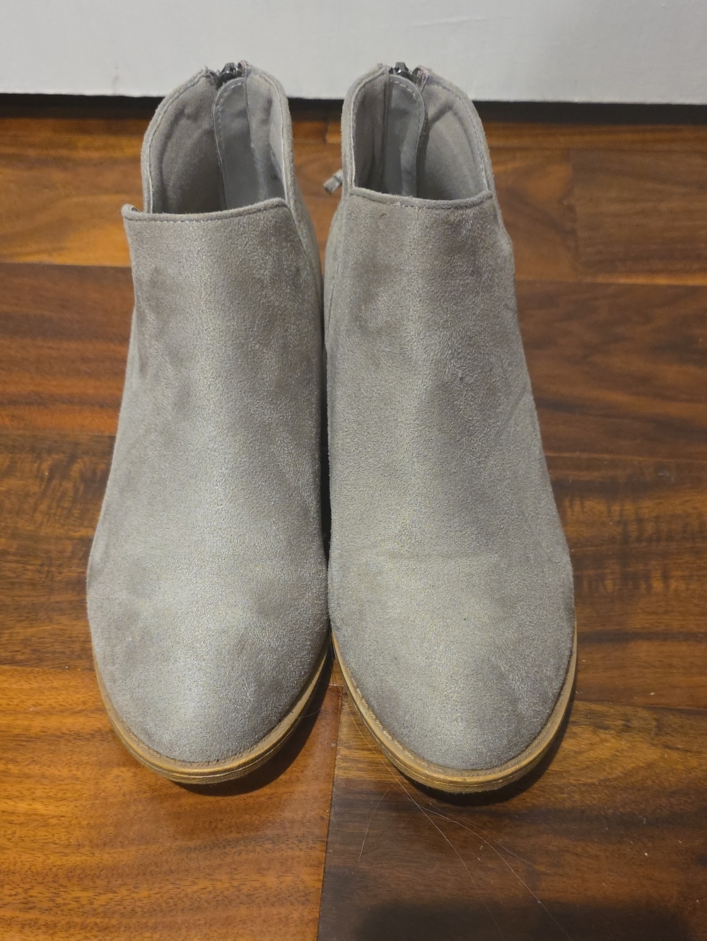 Journee Collection Gray Suede Ankle Booties